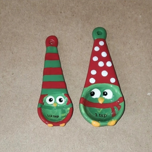 Pier 1 Christmas Owl Measuring Spoons 1 tsp - 1/2 tsp - Picture 2 of 6